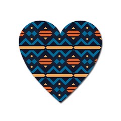 Rhombus  Circles And Waves Pattern			magnet (heart) by LalyLauraFLM