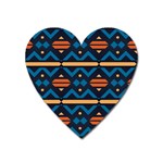 Rhombus  circles and waves pattern			Magnet (Heart) Front