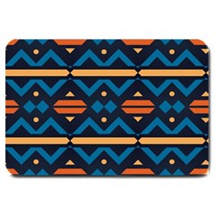 Rhombus  Circles And Waves Pattern			large Doormat by LalyLauraFLM