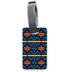 Rhombus  Circles And Waves Pattern			luggage Tag (one Side) by LalyLauraFLM