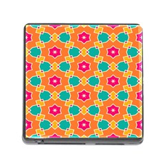 Pink Flowers Pattern			memory Card Reader (square) by LalyLauraFLM