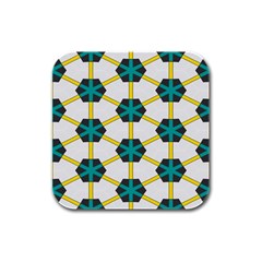 Blue Stars And Honeycomb Pattern			rubber Square Coaster (4 Pack by LalyLauraFLM