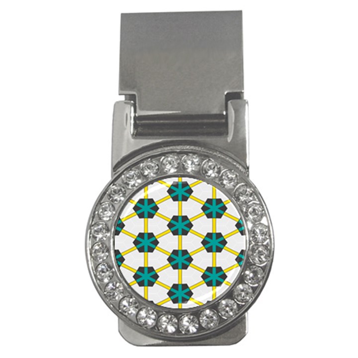 Blue stars and honeycomb pattern			Money Clip (CZ)