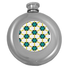 Blue Stars And Honeycomb Pattern			hip Flask (5 Oz) by LalyLauraFLM