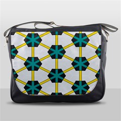 Blue Stars And Honeycomb Pattern			messenger Bag by LalyLauraFLM