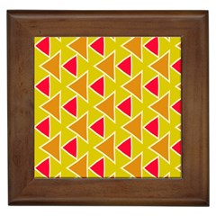 Red Brown Triangles Pattern			framed Tile by LalyLauraFLM