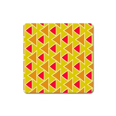 Red Brown Triangles Pattern			magnet (square) by LalyLauraFLM