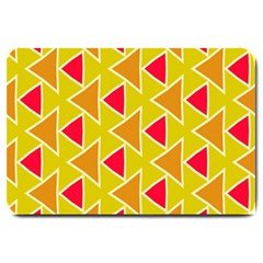 Red Brown Triangles Pattern			large Doormat by LalyLauraFLM