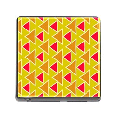 Red Brown Triangles Pattern			memory Card Reader (square) by LalyLauraFLM