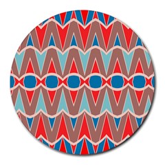 Rhombus And Ovals Chains			round Mousepad by LalyLauraFLM