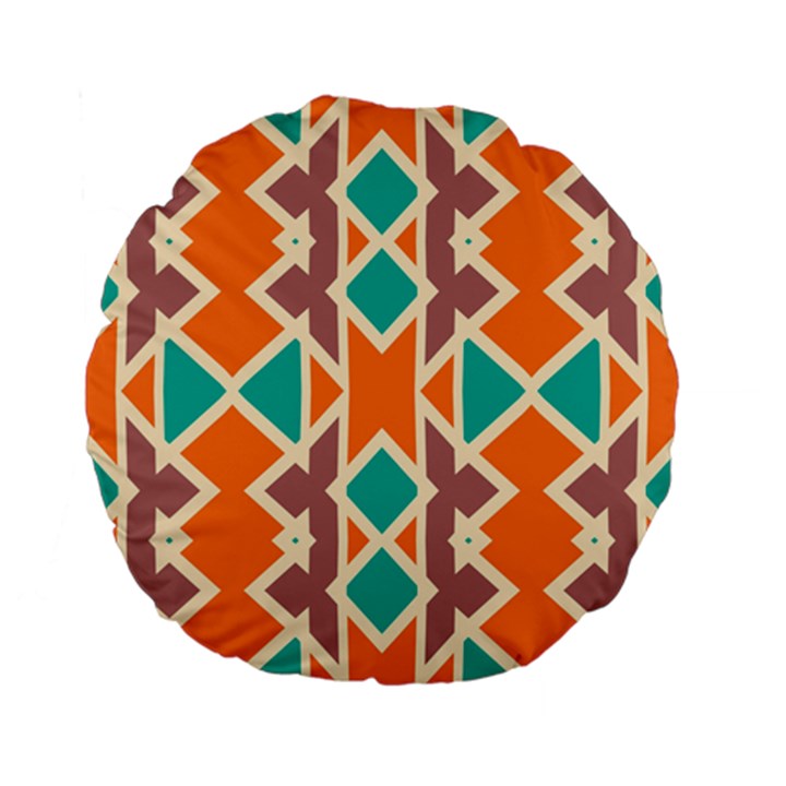 Rhombus triangles and other shapes 	Standard 15  Premium Flano Round Cushion