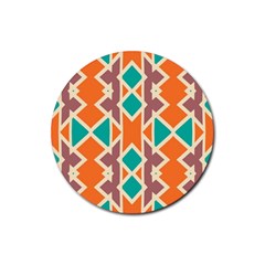 Rhombus Triangles And Other Shapes			rubber Coaster (round) by LalyLauraFLM