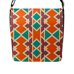 Rhombus Triangles And Other Shapes			flap Closure Messenger Bag (l) by LalyLauraFLM