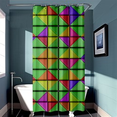 3d Rhombus Pattern	shower Curtain 36  X 72  by LalyLauraFLM