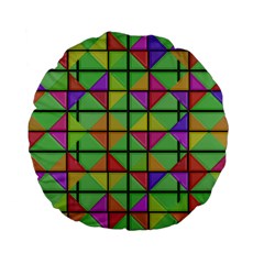 3d Rhombus Pattern 	standard 15  Premium Flano Round Cushion