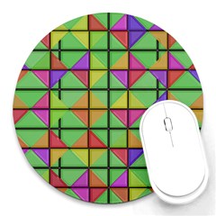 3d Rhombus Pattern			round Mousepad by LalyLauraFLM