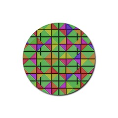 3d Rhombus Pattern			rubber Coaster (round) by LalyLauraFLM