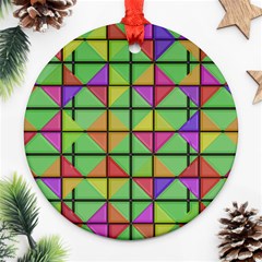 3d Rhombus Pattern			ornament (round) by LalyLauraFLM