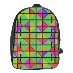 3d Rhombus Pattern			school Bag (large) by LalyLauraFLM