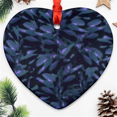 Tropical Dark Pattern Ornament (heart)  by dflcprints