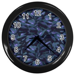 Tropical Dark Pattern Wall Clocks (black) by dflcprints