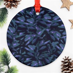 Tropical Dark Pattern Round Ornament (two Sides)  by dflcprints