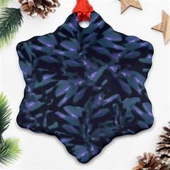 Tropical Dark Pattern Snowflake Ornament (2-side)