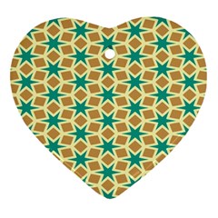 Stars And Squares Pattern			ornament (heart) by LalyLauraFLM