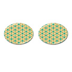 Stars And Squares Pattern			cufflinks (oval) by LalyLauraFLM