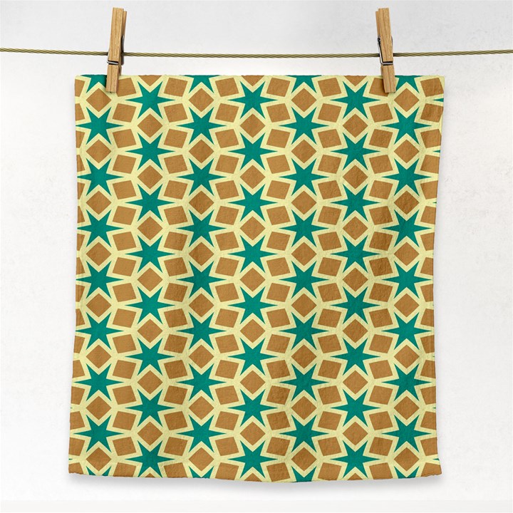 Stars and squares pattern			Face Towel