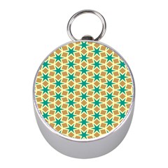 Stars And Squares Pattern			silver Compass (mini)