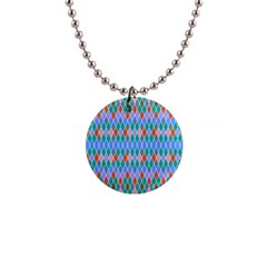 Pastel Rhombus Pattern			1  Button Necklace by LalyLauraFLM