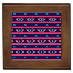 Stripes And Other Shapes Pattern 			framed Tile by LalyLauraFLM