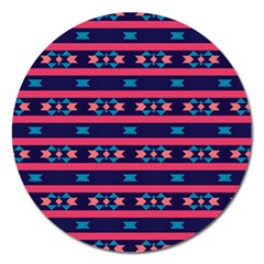 Stripes And Other Shapes Pattern 			magnet 5  (round) by LalyLauraFLM