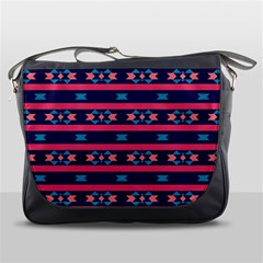 Stripes And Other Shapes Pattern 			messenger Bag by LalyLauraFLM