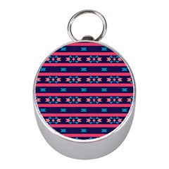 Stripes And Other Shapes Pattern 			silver Compass (mini)