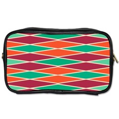 Distorted Rhombus Pattern Toiletries Bag (two Sides) by LalyLauraFLM