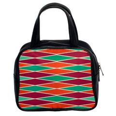 Distorted Rhombus Pattern Classic Handbag (two Sides) by LalyLauraFLM