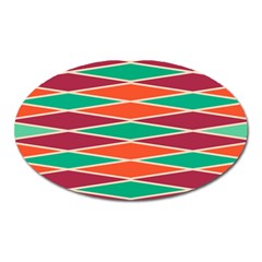 Distorted Rhombus Pattern 			magnet (oval) by LalyLauraFLM