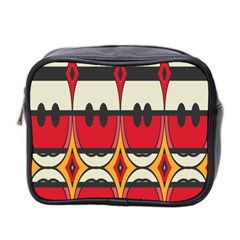 Rhombus Ovals And Stripes Mini Toiletries Bag (two Sides) by LalyLauraFLM