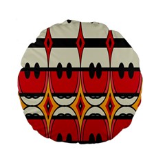 Rhombus Ovals And Stripes 	standard 15  Premium Flano Round Cushion