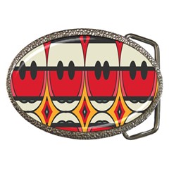 Rhombus Ovals And Stripes 			belt Buckle by LalyLauraFLM