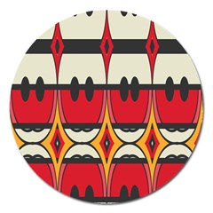 Rhombus Ovals And Stripes 			magnet 5  (round) by LalyLauraFLM