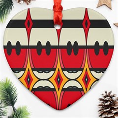 Rhombus Ovals And Stripes 			ornament (heart) by LalyLauraFLM