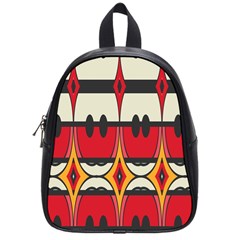 Rhombus Ovals And Stripes 			school Bag (small) by LalyLauraFLM