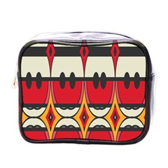 Rhombus Ovals And Stripes 			mini Toiletries Bag (one Side) by LalyLauraFLM