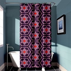 Flowers And Honeycomb Pattern	shower Curtain 36  X 72 