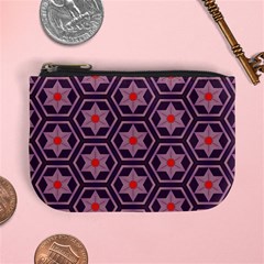 Flowers And Honeycomb Pattern 	mini Coin Purse by LalyLauraFLM