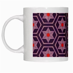 Flowers And Honeycomb Pattern White Mug by LalyLauraFLM