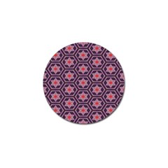 Flowers And Honeycomb Pattern 			golf Ball Marker by LalyLauraFLM